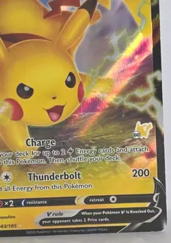 Pikachu V 043/185 Pikachu Stamp Deck Variant Vivid Voltage Pokemon TCG Full Art - Image 5