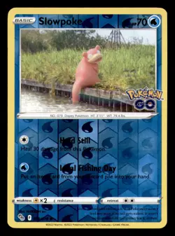 Slowpoke 019/078 Common Pokemon GO Pokemon Reverse Holo Near Mint - Image 1