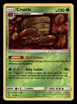 Crustle 11/236 Rare Unified Minds Pokemon Reverse Holo Near Mint - Image 1