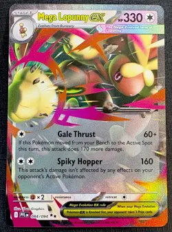 2025 Pokemon - Mega Lopunny Ex 84/94 - Phantasmal Flames - DOUBLE RARE HOLO - Image 1
