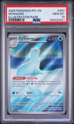 2025 POKEMON EN DEWGONG #097 PHANTASMAL FLAMES ILLUSTRATION RARE PSA 10 GEM MINT - Image 4