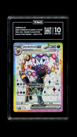 2025 Pokemon SV Prismatic Evolutions Promo #176 Umbreon EX Holo TAG 10 - Image 1