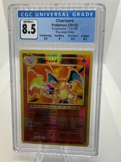 CGC 8.5 NM/Mint+ Charizard 11/108 Reverse Holo Evolutions 2016 Pokemon TCG - Image 1
