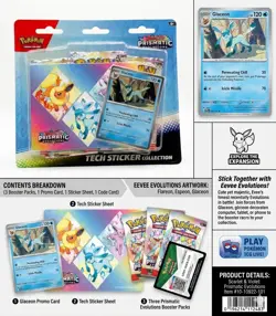 Pokemon Prismatic Evolutions Blister 3 Booster Packs Glaceon Promo Card NEW - Image 3