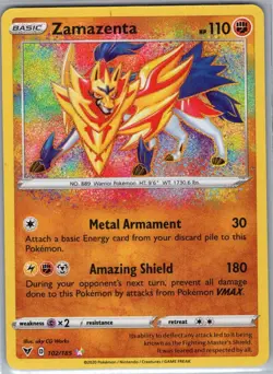 Zamazenta 102/185 SWSH04: Vivid Voltage - Pokemon Card - NM - Image 1