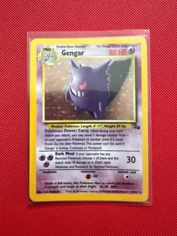 Pokemon TCG holo Gengar 5/62 MP + Assorted WOTC Fossil cards incl. NM Zapdos - Image 1