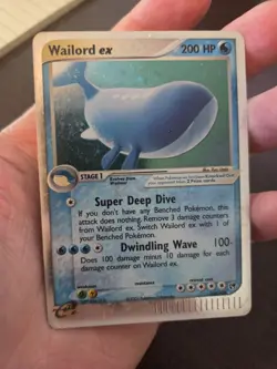 Pokemon TCG Wailord EX Sandstorm Holo Rare Card 100/100 LP/MP - Image 2