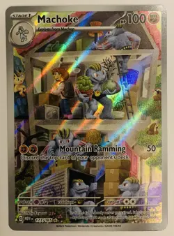 Pokemon TCG Machoke Scarlet Violet 151 Holo Illustration Card 177/165 Rare NM - Image 1
