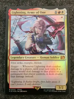MTG FIN Lightning, Army of One NM Foil - Image 1