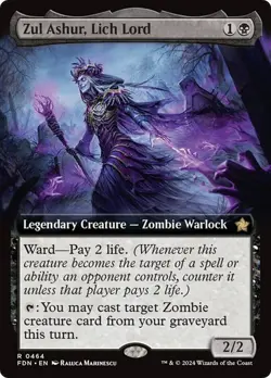 Zul Ashur, Lich Lord *Extended Art* - FDN-BF - NM - Magic The Gathering - MTG - Image 1