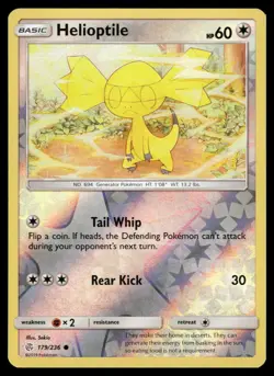 Helioptile 179/236 Common Cosmic Eclipse Pokemon Reverse Holo NM - Image 1