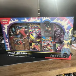 Pokemon TCG Mega Lucario EX Figure Collection Box Lucario English 6 Cards 2016 - Image 1