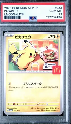 2025 POKEMON JAPANESE M-P PROMO MCDONALD'S #020 PIKACHU PSA 10 - Image 1