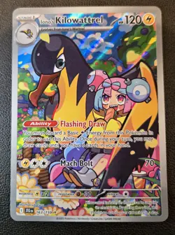 Pokemon TCG Iono's Kilowattrel 163/159 Sv09 Journey Full Art Illustration Rare … - Image 1