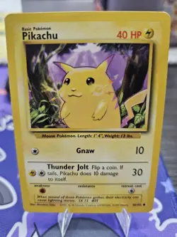 Pikachu Common Base Set 058/102 MP Pokemon TCG - Image 1