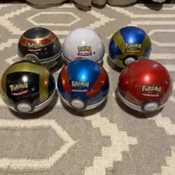 Pokemon Cards Lot of 6 TCG Poke Ball Tins Sealed - Image 1