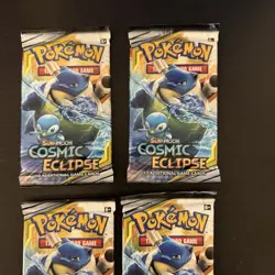 Pokemon Sun & Moon Cosmic Eclipse Blastoise Art Lot of 4 Sealed Booster Packs! 820650805899 - Image 3