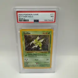PSA 7 Scyther Base Set 2 English 17/130 Holo Foil Rare 2000 - Image 1