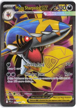 Mega Sharpedo ex 113/094 Ultra Rare Phantasmal Flames Pokemon NM - Image 1