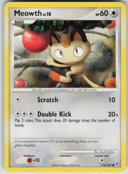 Pokemon TCG Meowth Common Supreme Victors 114 - Image 1