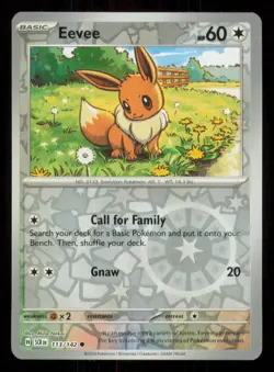 Eevee 113/142 Common Stellar Crown Pokemon Reverse Holo Near Mint - Image 1