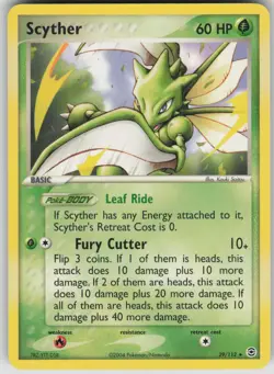 Pokemon TCG Scyther Rare FireRed & LeafGreen 29/112 - Image 1