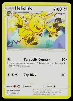 HELIOLISK 180/236 RARE COSMIC ECLIPSE POKEMON NM - Image 1