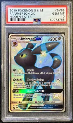 Pokemon Hidden Fates Shiny Vault Umbreon GX SV69 Full Art 2019 PSA 10 Gem Mint - Image 1