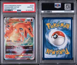 2023 POKEMON SWORD & SHIELD CROWN ZENITH #019 CHARIZARD VSTAR PSA 10 - Image 1