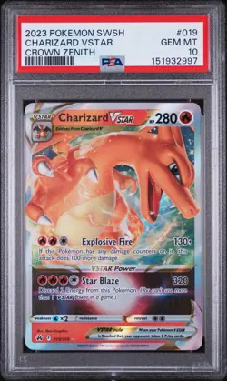 2023 POKEMON SWORD & SHIELD CROWN ZENITH #019 CHARIZARD VSTAR PSA 10 - Image 2