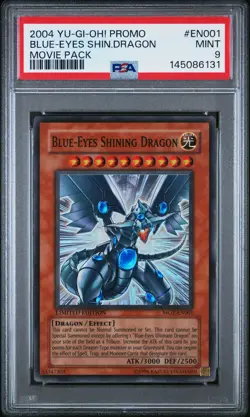 2004 YU-GI-OH! PROMO MOVIE PACK #EN001 BLUE-EYES SHINING DRAGON PSA 9 - Image 1