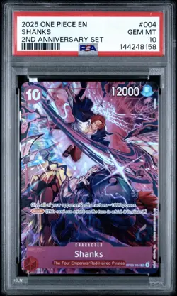 2025 ONE PIECE ENGLISH VERSION 2ND ANNIVERSARY SET #004 SHANKS PSA 10 - Image 1