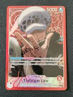 One Piece TCG Trafalgar Law Alt Art L OP14-001 (English) Azure Sea’s Seven - Image 1