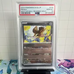 PSA 10 Pidgey Master Ball Reverse Holo 016/165 Japanese Pokemon 151 Sv2a - Image 1