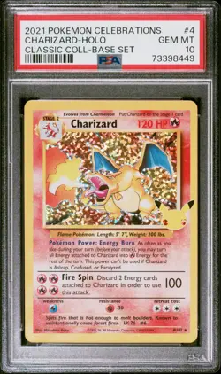 2021 POKEMON CELEBRATIONS CLASSIC COLL #4 CHARIZARD-HOLO PSA 10 - Image 1