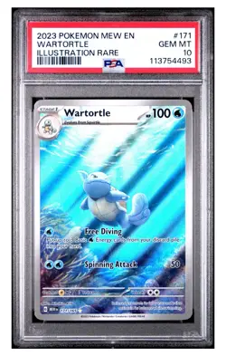 2023 POKEMON MEW EN-151 Wartortle ILLUSTRATION RARE #171/165 PSA 10 Gem Mint! - Image 1