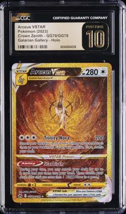 2023 POKEMON CROWN ZENITH GALARIAN GALLERY #GG70 ARCEUS VSTAR CGC 10 PRISTINE - Image 1