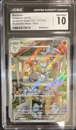 Pokemon Machoke 177/165 SV Scarlet & Violet 151 Illustration Rare CGC 10 Holo - Image 1