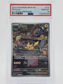 PSA 10 2023 POKEMON POKEMON MEW EN-151 PIKACHU ILLUSTRATION RARE FULL GEM MT 173 - Image 1