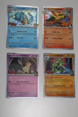 Pokemon TCG Destined Rivals Build And Battle Stamped Promos Set Of 4 Mimikyu LP+ - Image 1