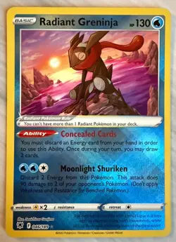 Pokemon TCG Radiant Greninja 046/189 SWSH10 Astral Radiance Holo Radiant Rare - Image 1