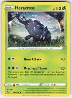 Heracross 008/189 Common Astral Radiance Pokemon Near Mint - Image 1