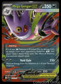MEGA GENGAR EX 125/217 DOUBLE RARE ASCENDED HEROES POKEMON Front Top damage - Image 1