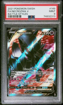 PSA 9 MINT Necrozma V 149/163 Battle Styles Full Art Ultra Rare Holo Pokemon - Image 1