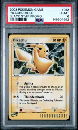 2003 Pokemon Nintendo Black Star Promos 012 Pikachu Holo PSA 6 149604662 - Image 1
