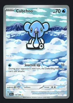 Cubchoo 109/086 Black Bolt Illustration Rare Pokemon TCG - Image 1