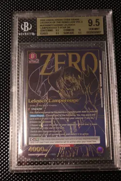 Union Arena Code Geass Vol. 2, Lelouch, EX02BT/CGH-2-042 SR 3 Star, BGS 9.5 - Image 1