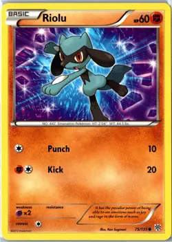 Pokemon Card - Riolu 75/135 Plasma Storm Common Lightly Played - Image 1
