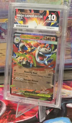 ACE 10 Mega Camerupt ex 022/132 Pokemon Card Me01: Mega Evolution Holo GEM MINT - Image 3