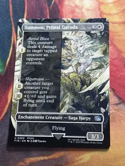 Summon: Primal Garuda - Borderless Final Fantasy MTG - Image 1